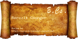 Berczik Csongor névjegykártya